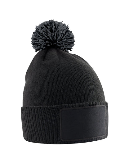 Beechfield Kids snowstar patch beanie Black/Graphite Grey