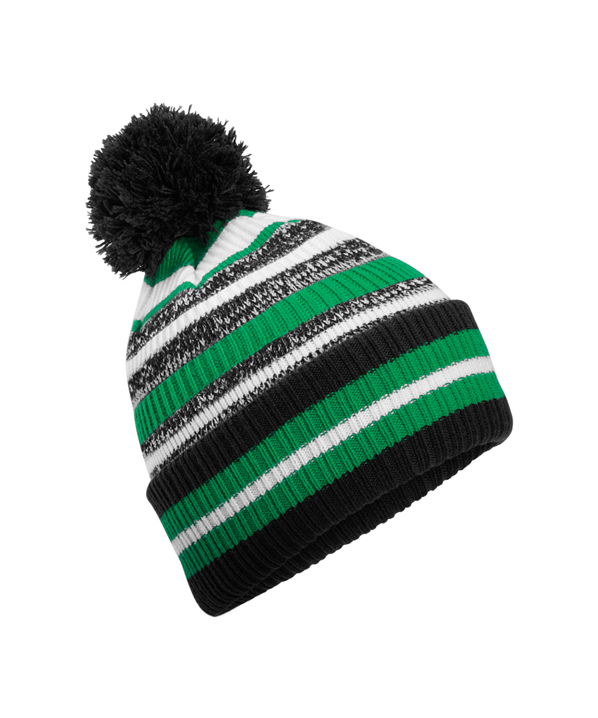 Beechfield Multi-sport fan beanie Black/Kelly Green/White