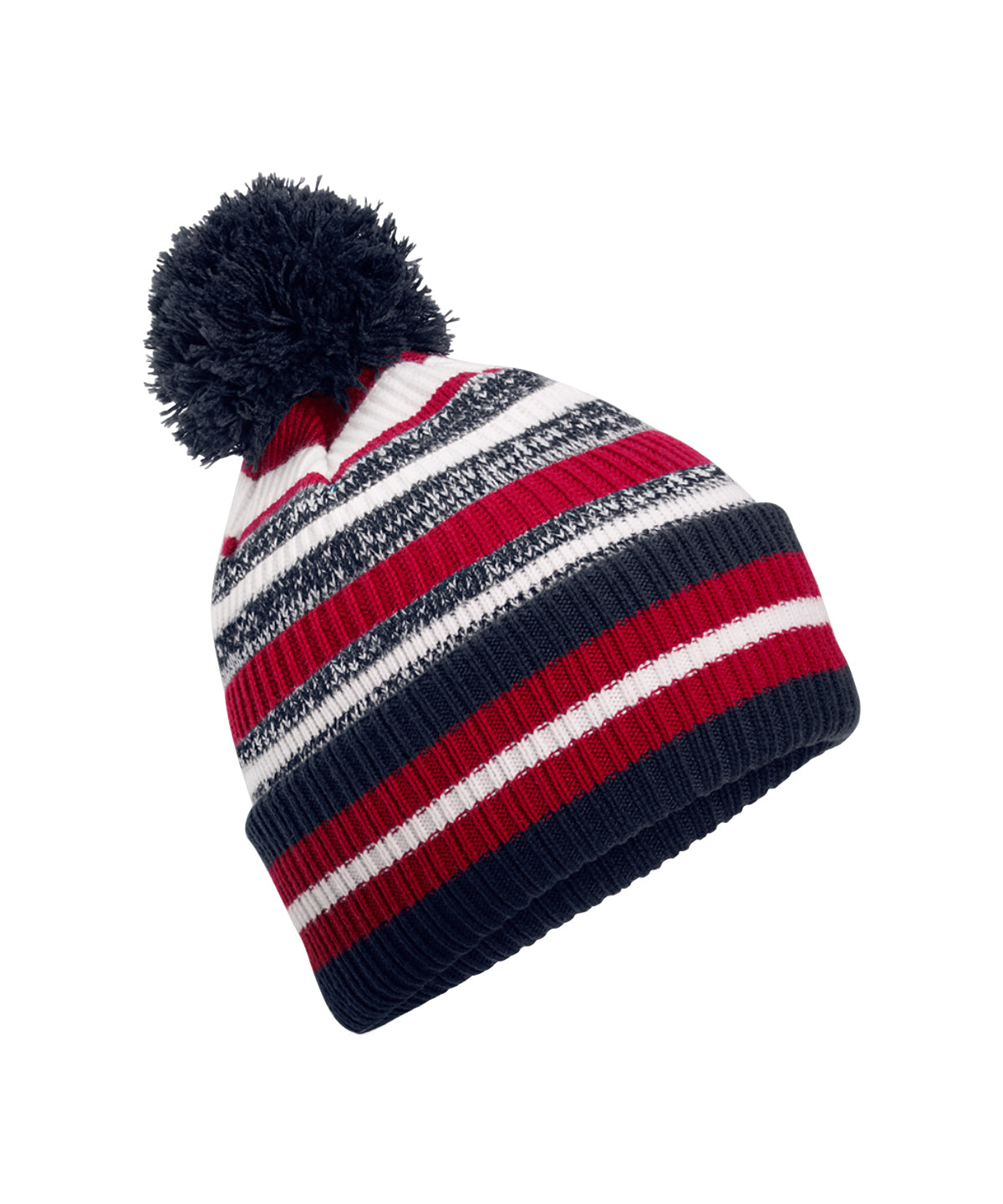 Beechfield Multi-sport fan beanie French Navy/Classic Red/White