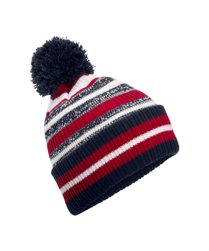 Beechfield Multi-sport fan beanie French Navy/Classic Red/White
