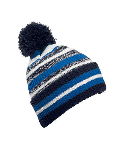 Beechfield Multi-sport fan beanie Sapphire Blue/French Navy/White
