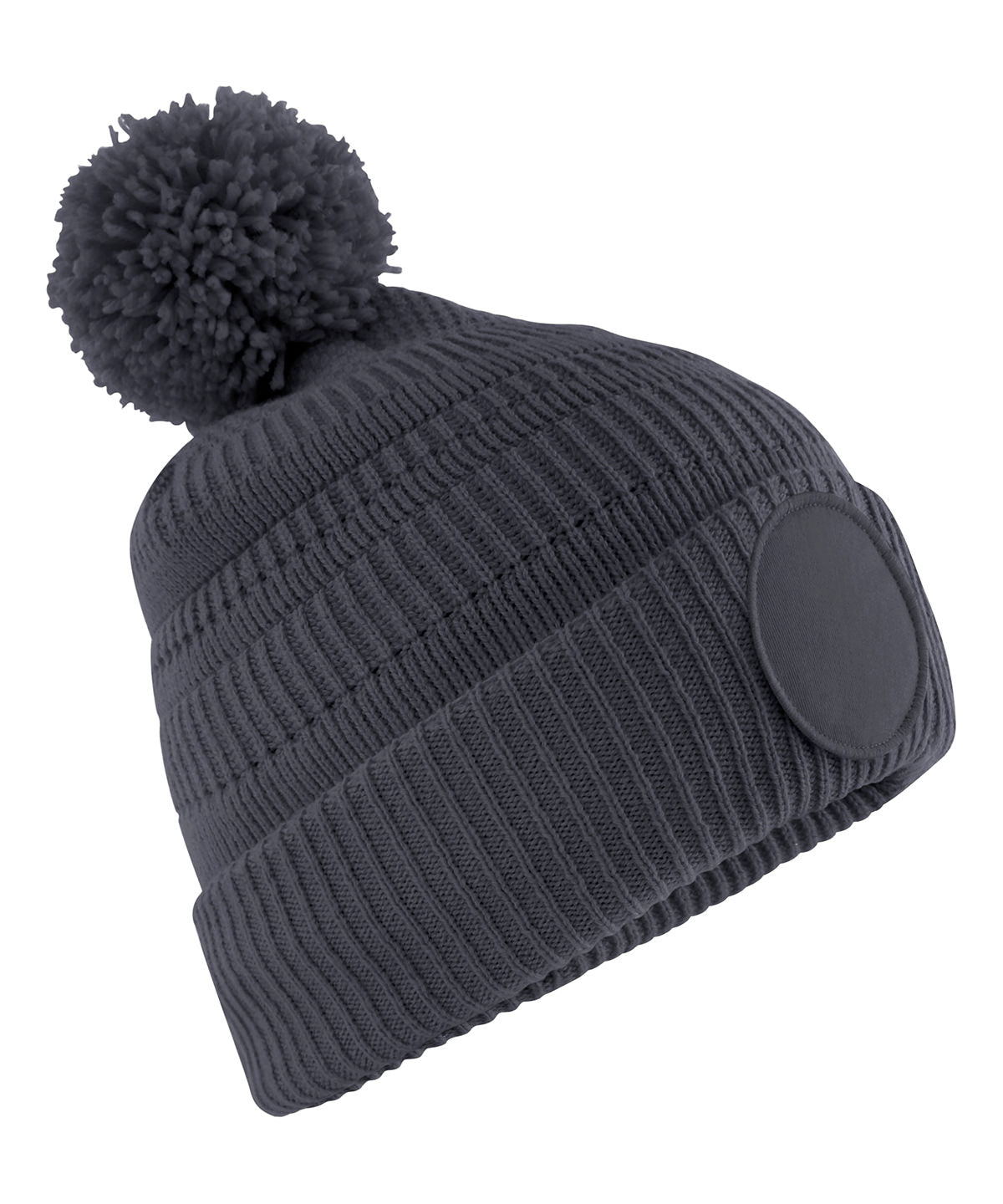 Beechfield Fan patch beanie Graphite Grey