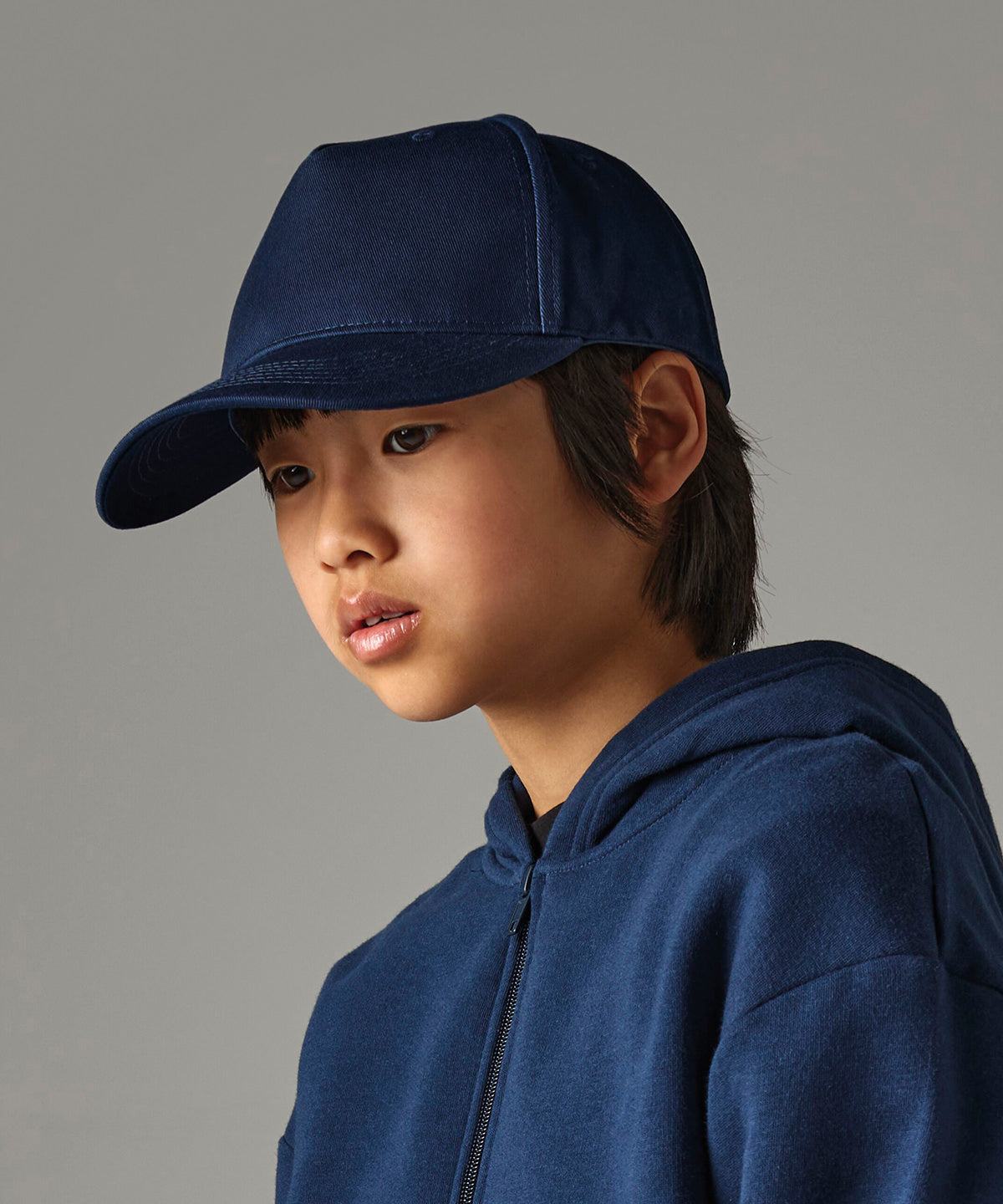 Beechfield Junior organic cotton 5-panel cap Black
