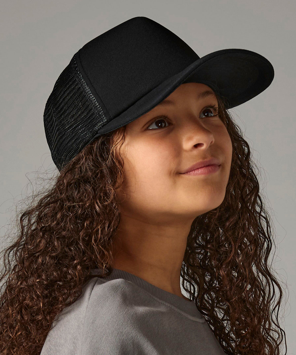 Beechfield Junior vintage snapback trucker Black/Black