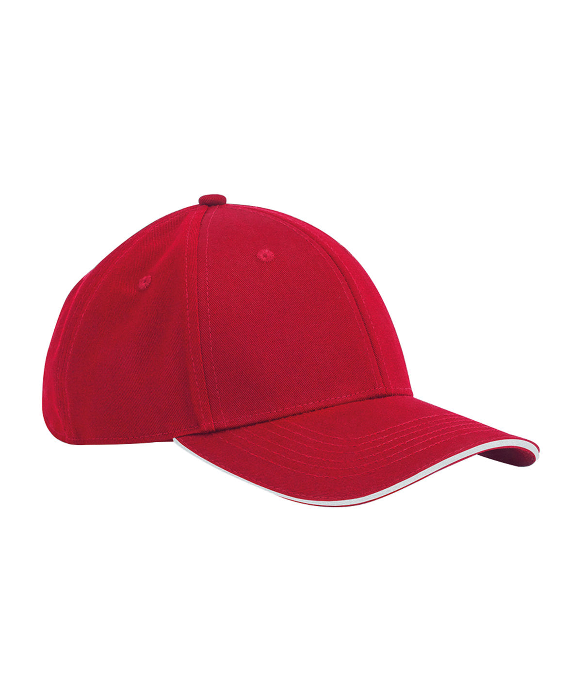 Beechfield EarthAware® classic organic cotton 6-panel cap – sandwich peak Classic Red/White