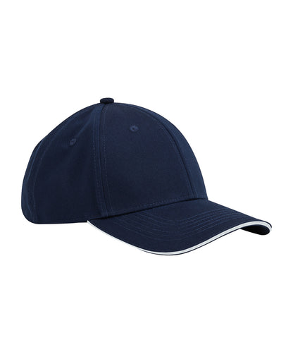 Beechfield EarthAware® classic organic cotton 6-panel cap – sandwich peak French Navy/White