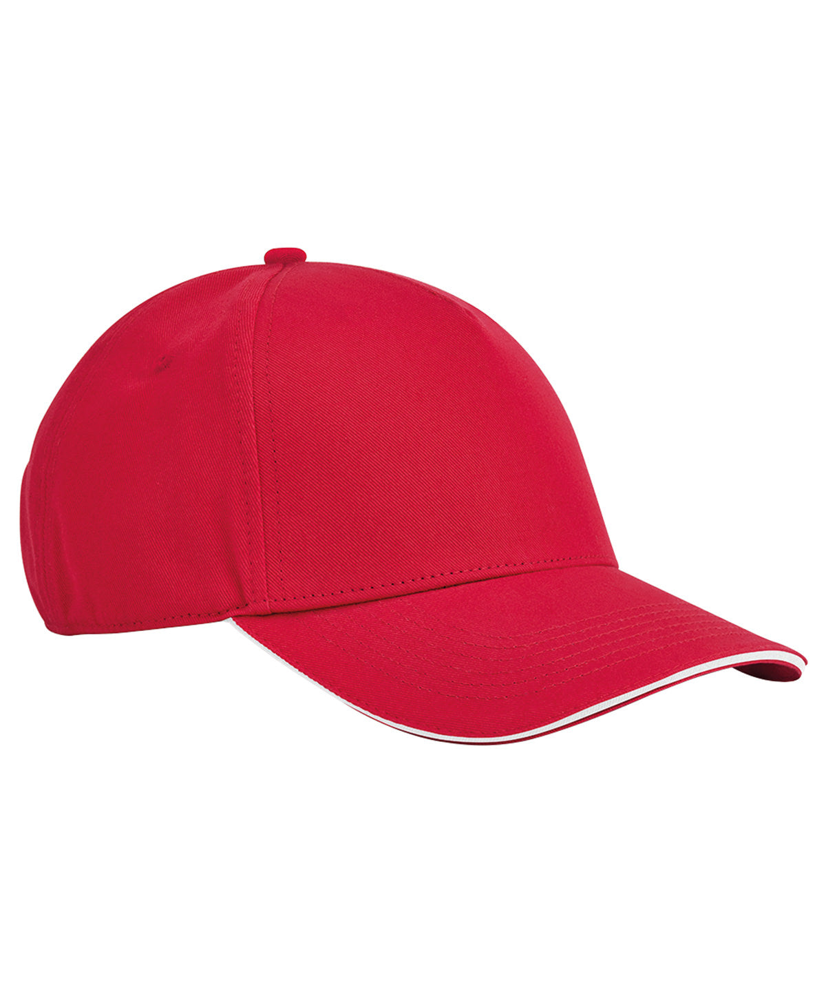 Beechfield EarthAware® classic organic cotton 5-panel cap – sandwich peak Classic Red/White