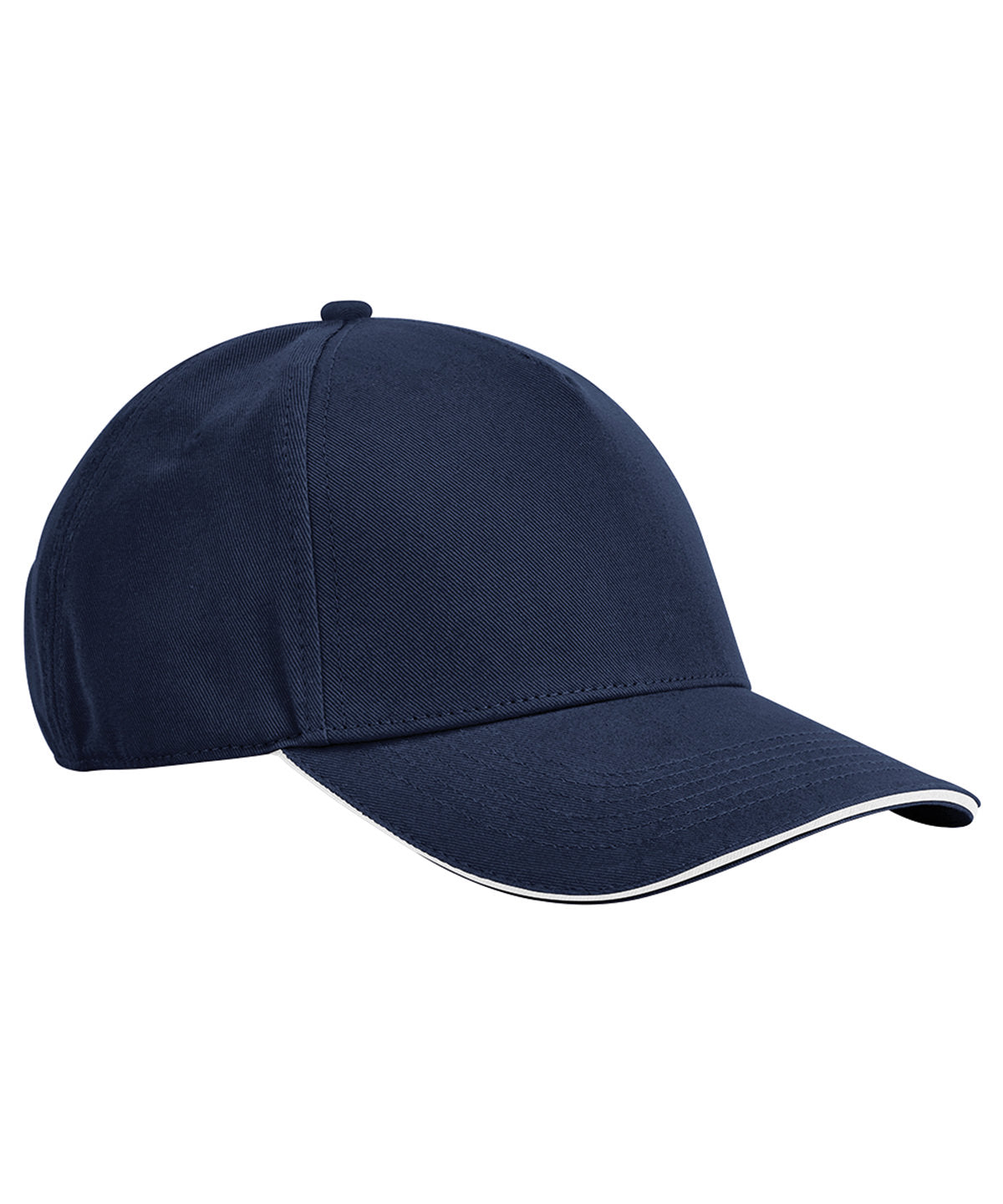 Beechfield EarthAware® classic organic cotton 5-panel cap – sandwich peak French Navy/White