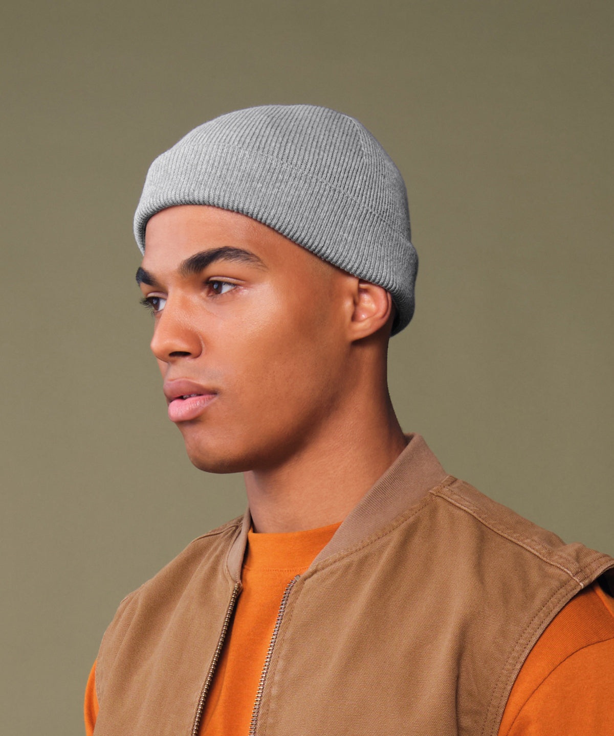 Beechfield Organic cotton fisherman beanie Almond