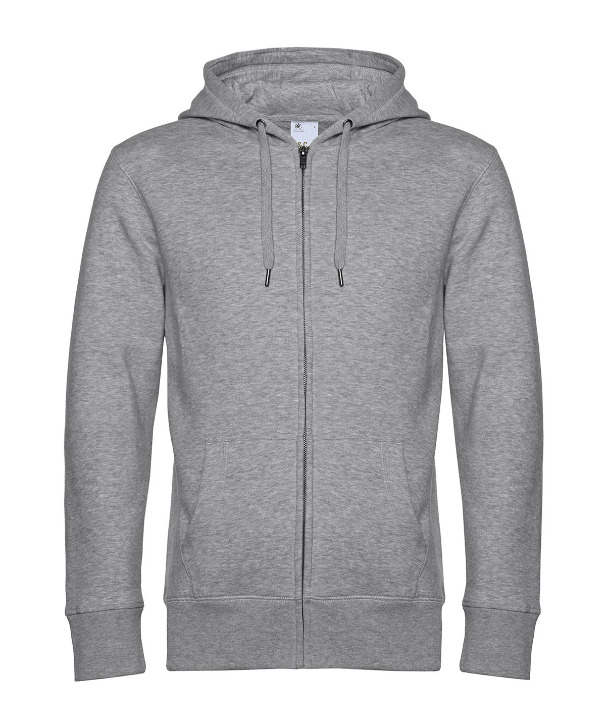B&C Collection B&C KING Zipped Hood Heather Grey*
