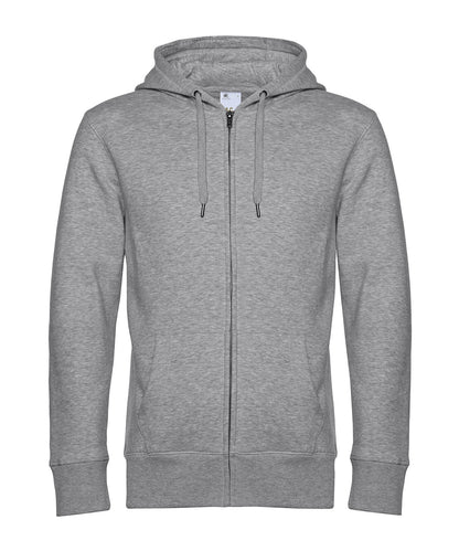 B&C Collection B&C KING Zipped Hood Heather Grey*