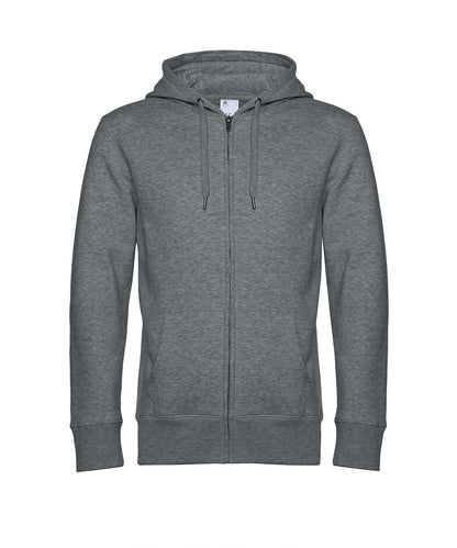 B&C Collection B&C KING Zipped Hood Heather Mid Grey
