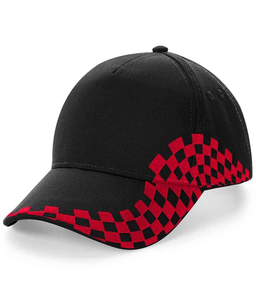 Beechfield Beechfield Grand Prix Cap Black/Classic Red