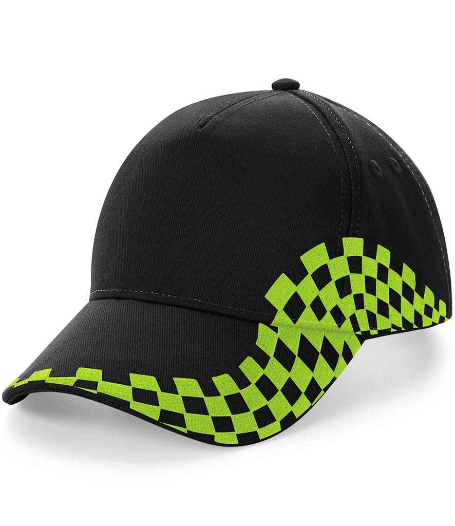 Beechfield Beechfield Grand Prix Cap Black/Lime Green