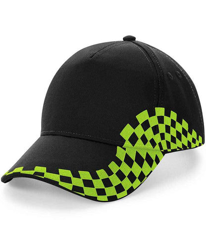 Beechfield Beechfield Grand Prix Cap Black/Lime Green