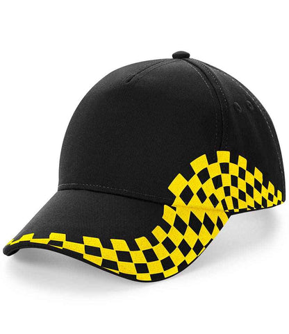 Beechfield Beechfield Grand Prix Cap Black/Yellow