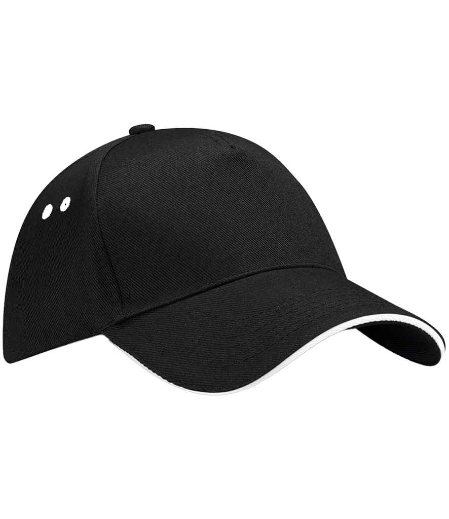 Beechfield Beechfield Ultimate 5 Panel Cap with Sandwich Peak Black/White