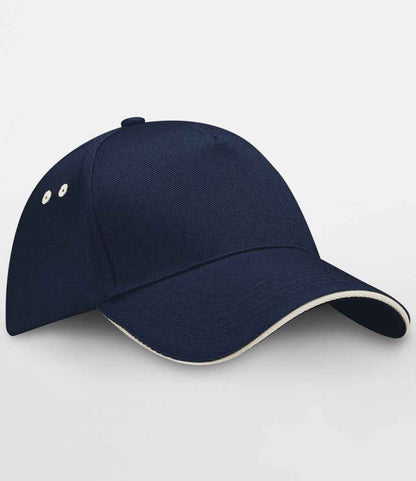 Beechfield Beechfield Ultimate 5 Panel Cap with Sandwich Peak French Navy/White