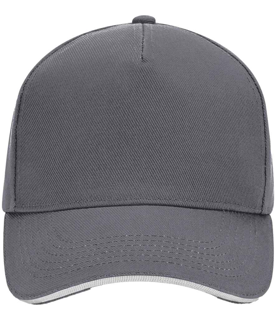 Beechfield Ultimate 5 Panel Cap with Sandwich Peak in Graphite Grey/Oyster Grey
