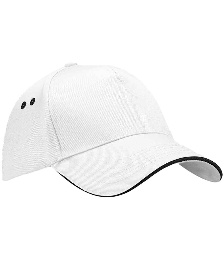 Beechfield Beechfield Ultimate 5 Panel Cap with Sandwich Peak White/Black