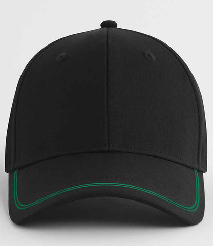 Beechfield Match Day Cap in Black/Kelly Green