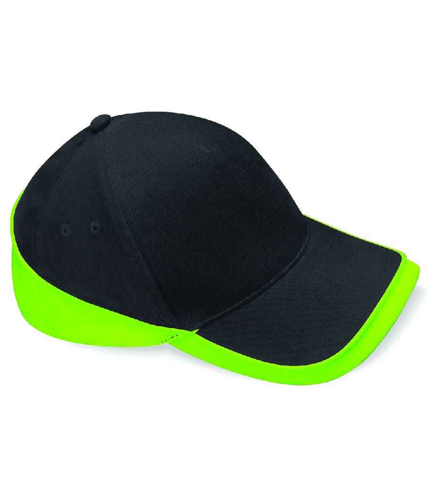 Beechfield Beechfield Teamwear Competition Cap Black/Lime Green