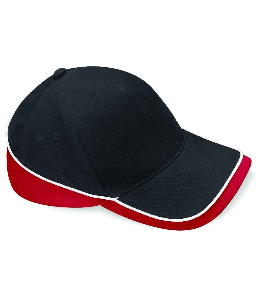 Beechfield Beechfield Teamwear Competition Cap Black/Classic Red/White