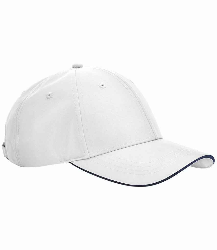 Beechfield Team Sports-Tech Cap in White/French Navy