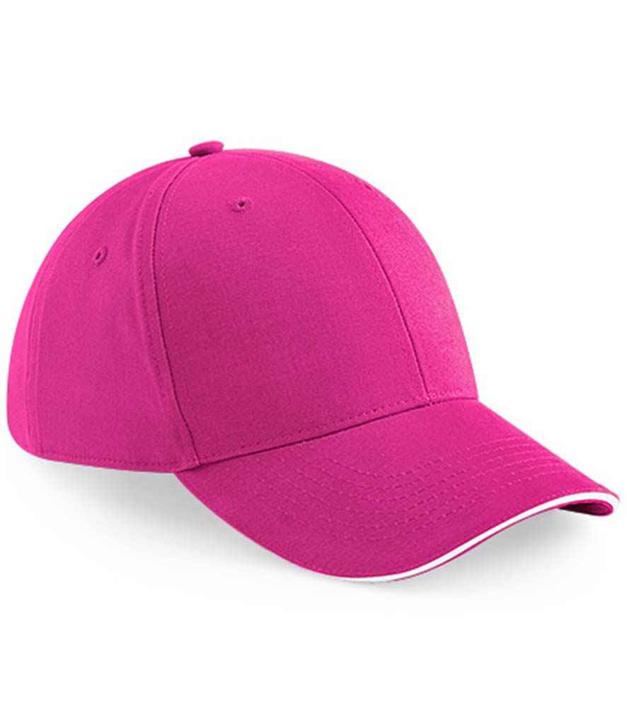 Beechfield Beechfield Athleisure 6 Panel Cap Fuchsia/White