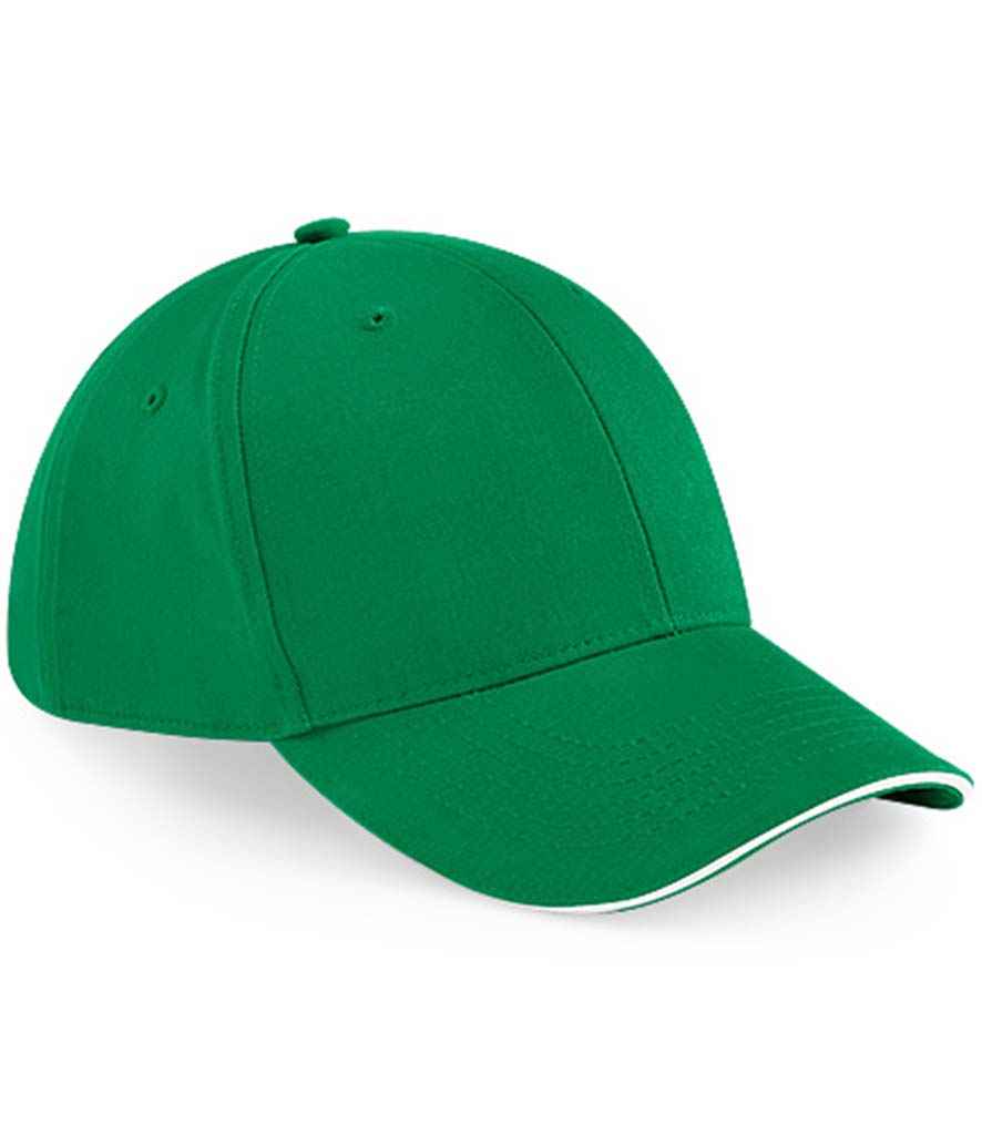 Beechfield Beechfield Athleisure 6 Panel Cap Kelly Green/White