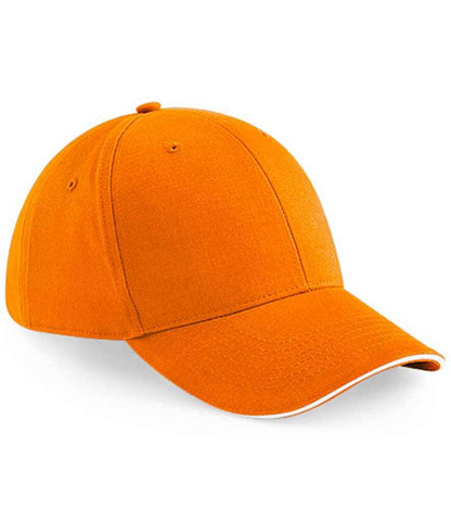 Beechfield Athleisure 6 Panel Cap in Orange/White