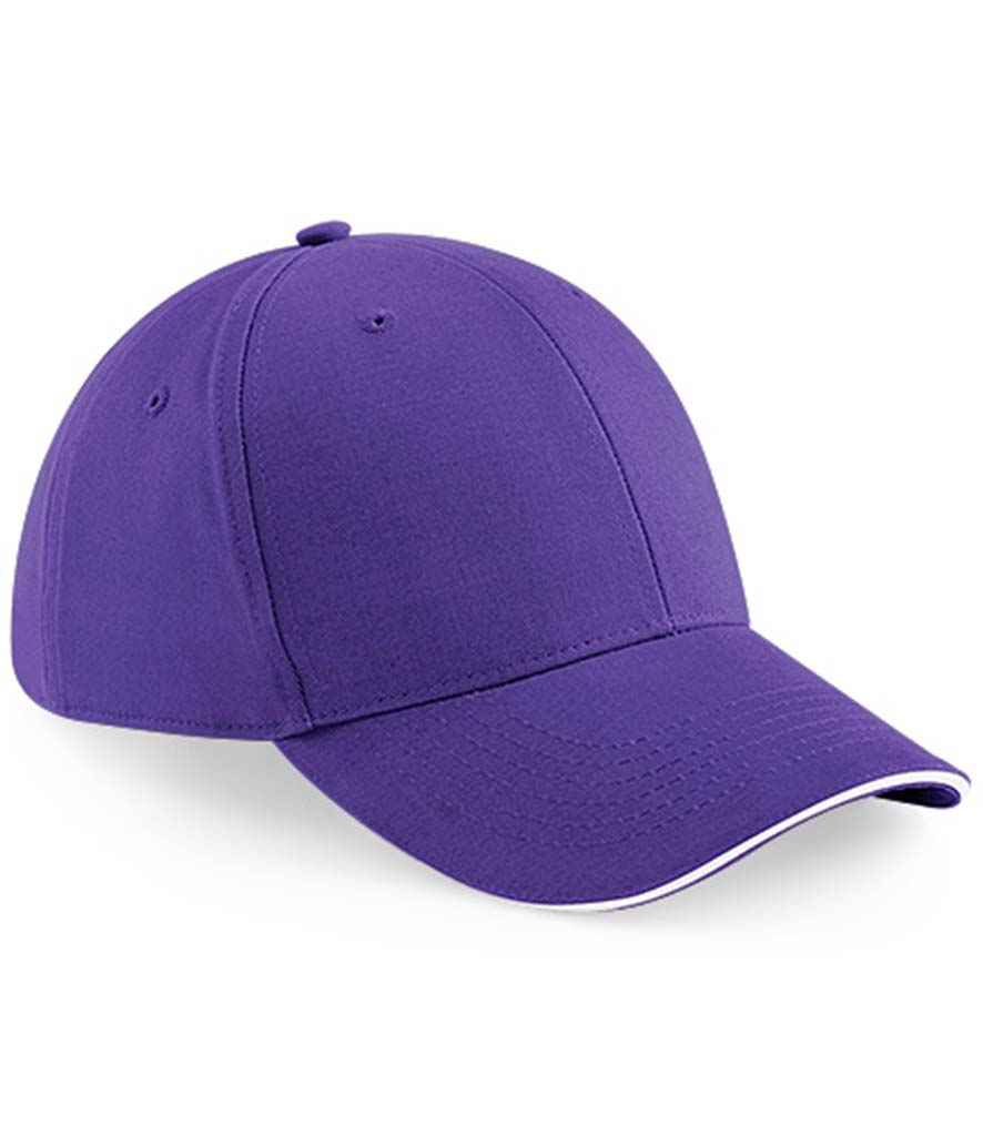 Beechfield Beechfield Athleisure 6 Panel Cap Purple/White