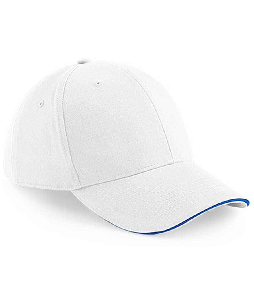 Beechfield Beechfield Athleisure 6 Panel Cap White/Bright Royal