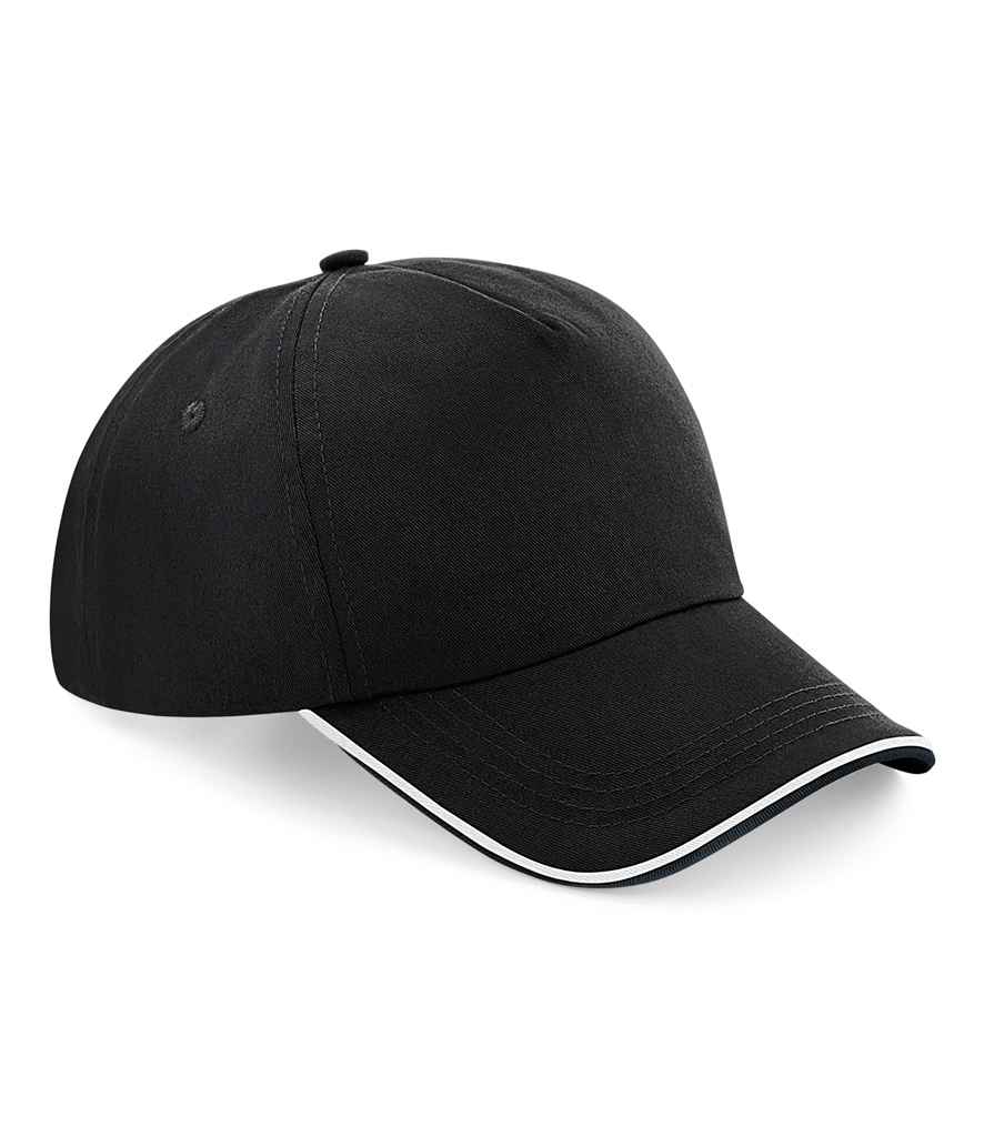 Beechfield Beechfield Authentic Piped 5 Panel Cap Black/White
