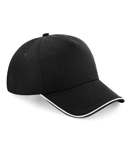 Beechfield Beechfield Authentic Piped 5 Panel Cap Black/White