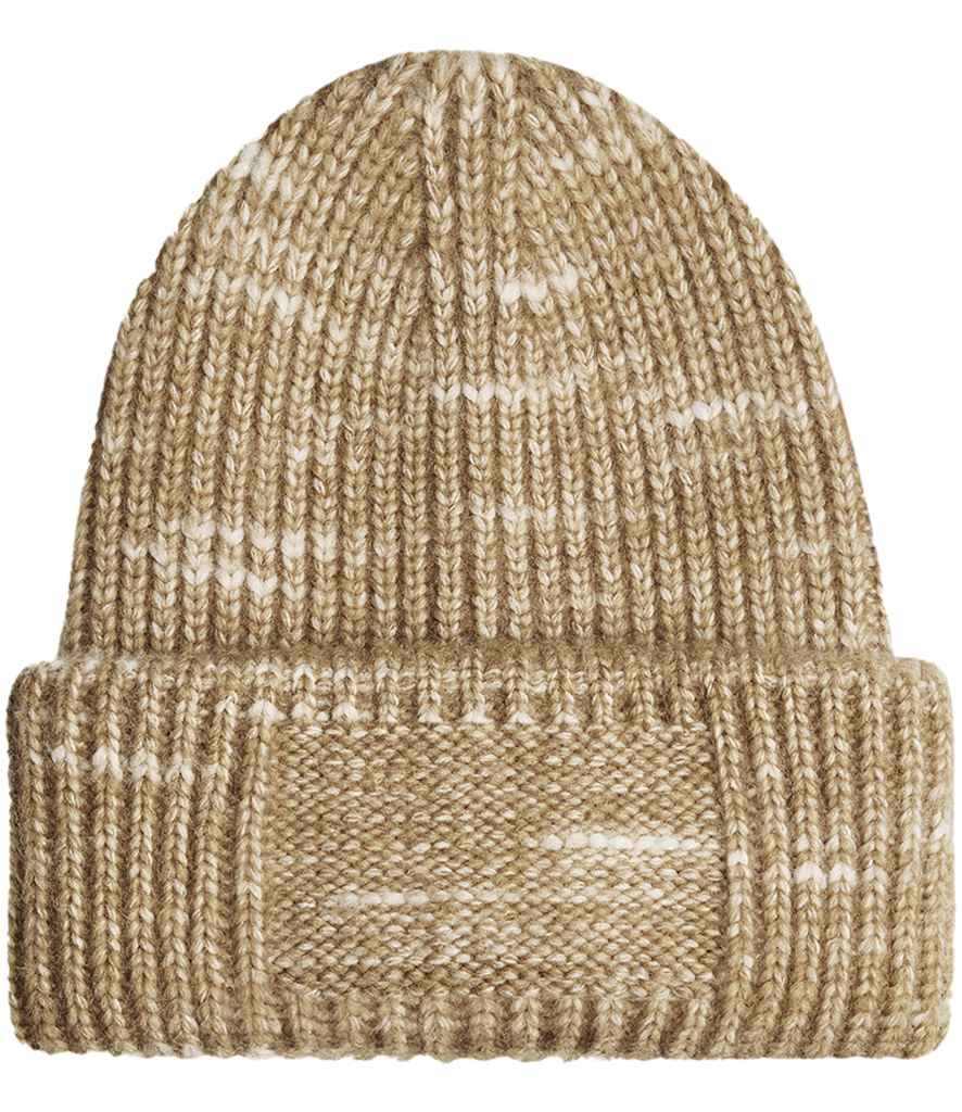 Beechfield Chunky Knitted Patch Beanie in Expresso Haze