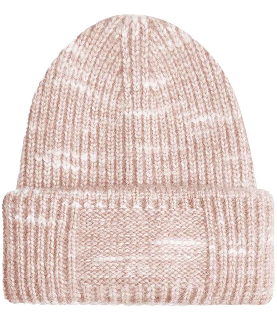 Beechfield Chunky Knitted Patch Beanie in Strawberry Haze