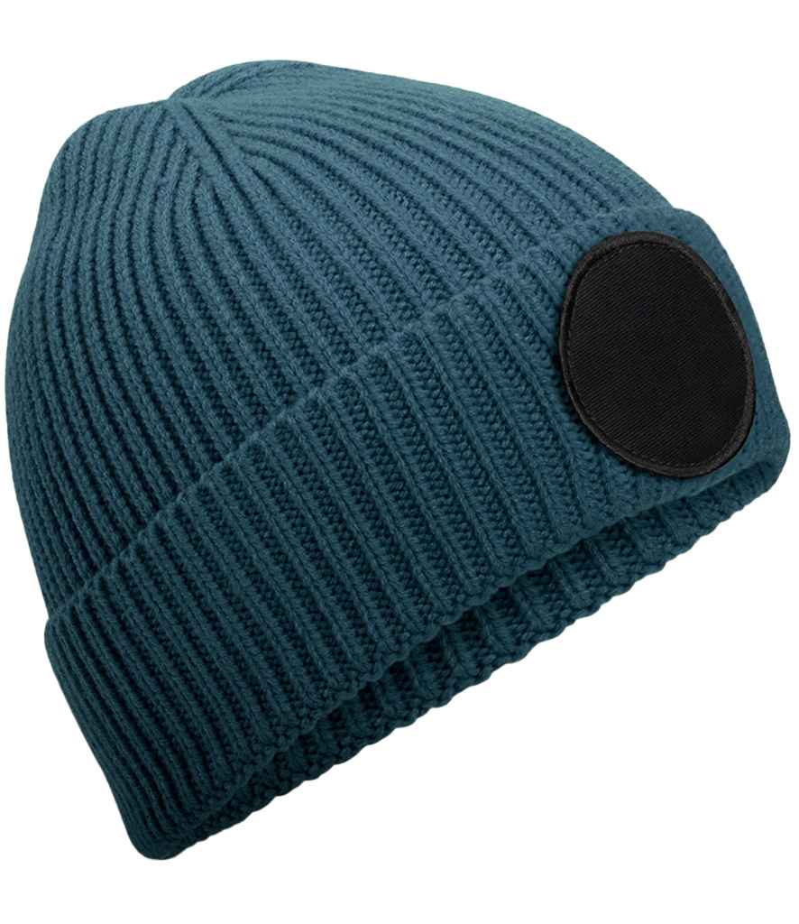 Beechfield Beechfield Circular Fashion Patch Beanie Airforce Blue/Black