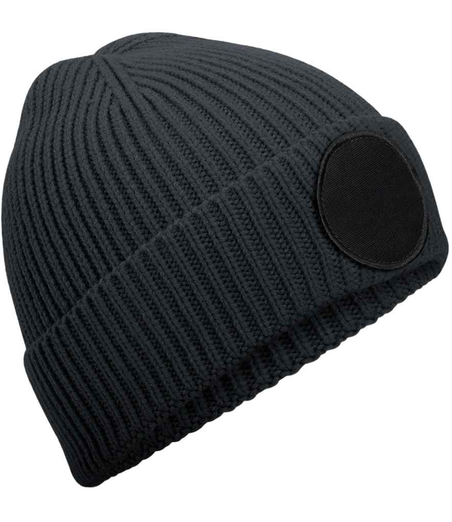 Beechfield Beechfield Circular Fashion Patch Beanie Graphite Grey/Black