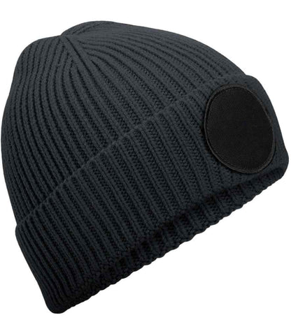 Beechfield Beechfield Circular Fashion Patch Beanie Graphite Grey/Black