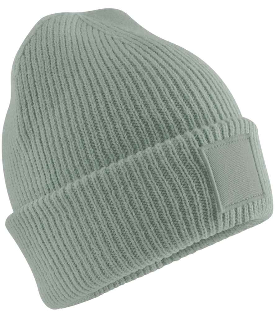 Beechfield Beechfield Kids Deep Cuffed Tonal Patch Beanie Dusty Green