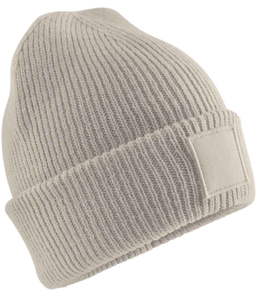 Beechfield Beechfield Kids Deep Cuffed Tonal Patch Beanie Natural Stone