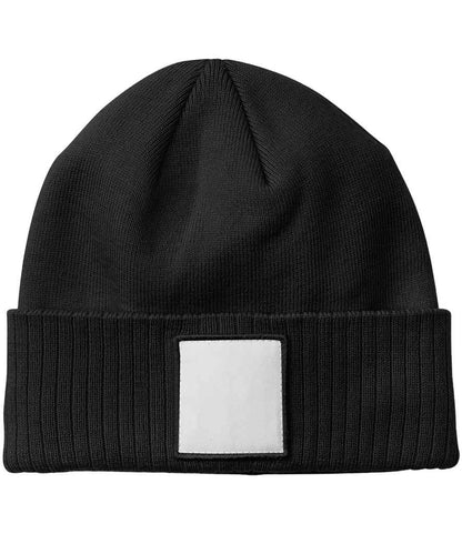 Beechfield Appliqué Patch Beanie in Black/White