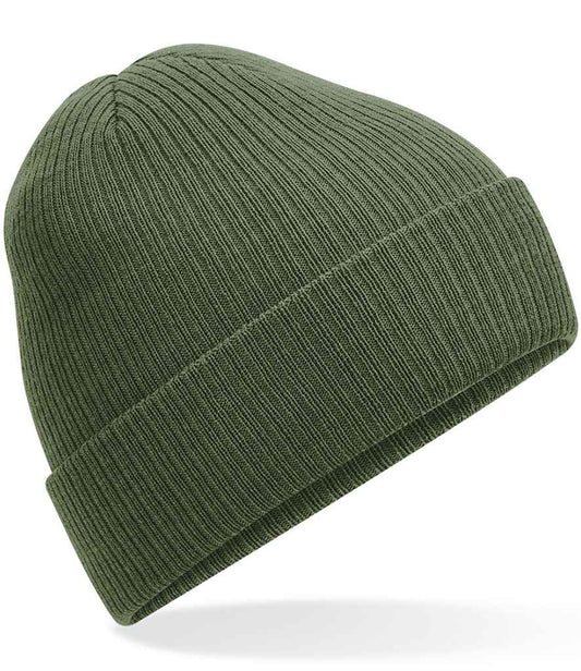 Beechfield Polylana® Ribbed Beanie in Olive Green