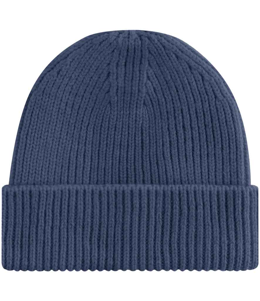 Beechfield Engineered Knit Ribbed Beanie in Steel Blue