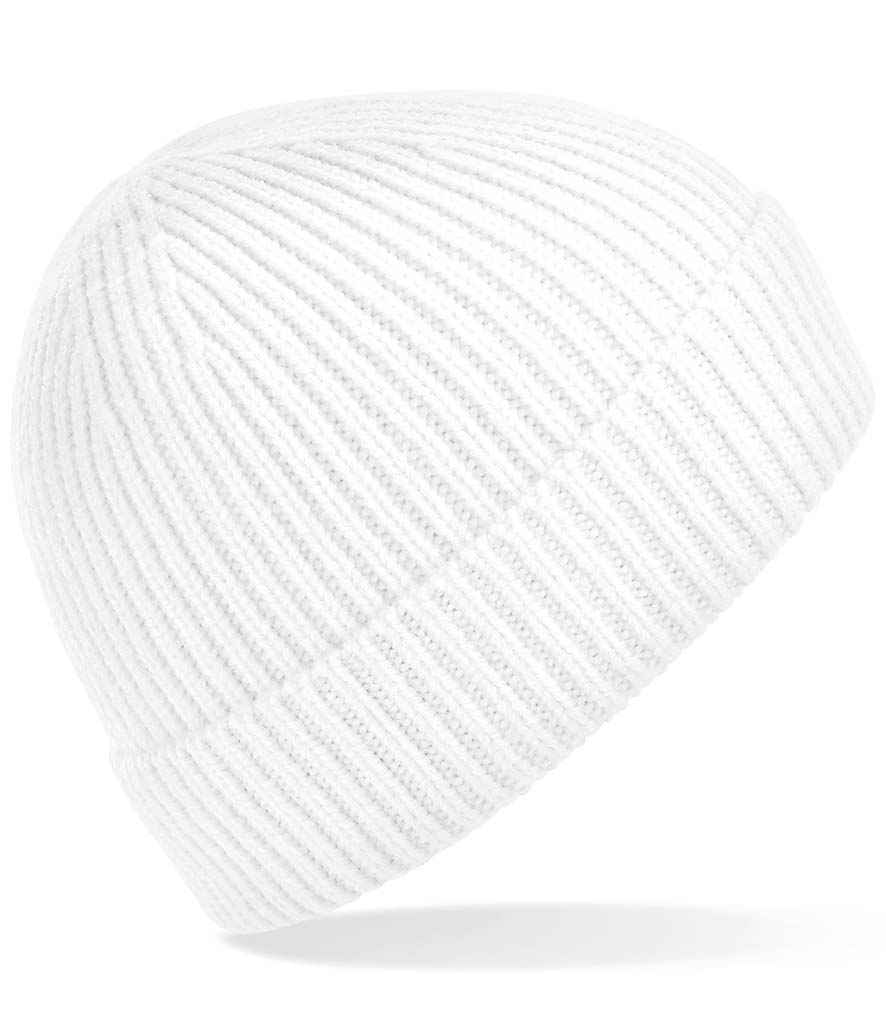 Beechfield Beechfield Engineered Knit Ribbed Beanie White