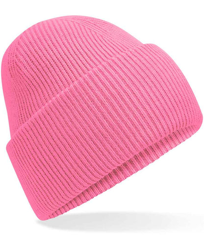 Beechfield Classic Engineered Deep Cuffed Beanie in True Pink