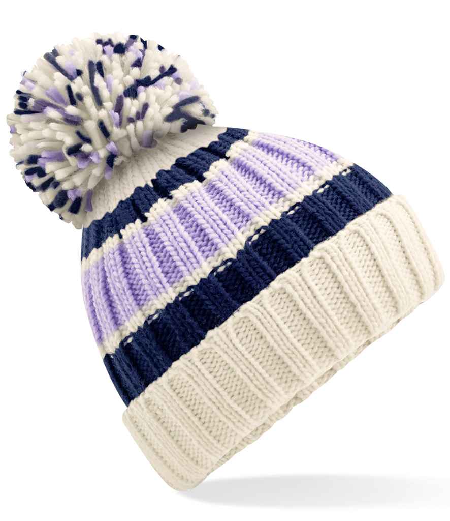 Beechfield Beechfield Hygge Striped Beanie Blueberry Cheesecake