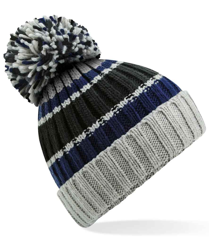 Beechfield Beechfield Hygge Striped Beanie Blue Steel