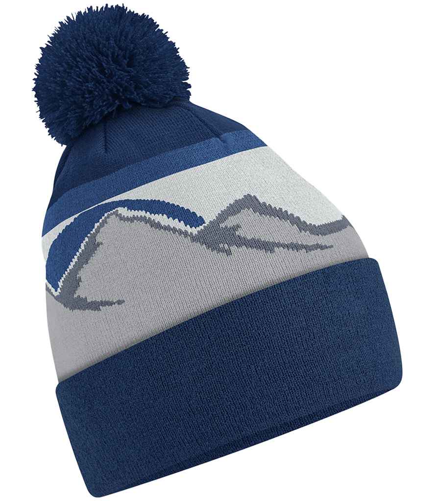 Beechfield Mountain Peaks Pom Pom Beanie in Rocky Peaks